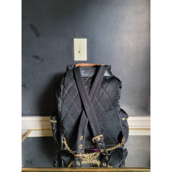 Authentic BURBERRY Nylon Large Rucksack Backpack Black/Brown - Picture 5 of 12